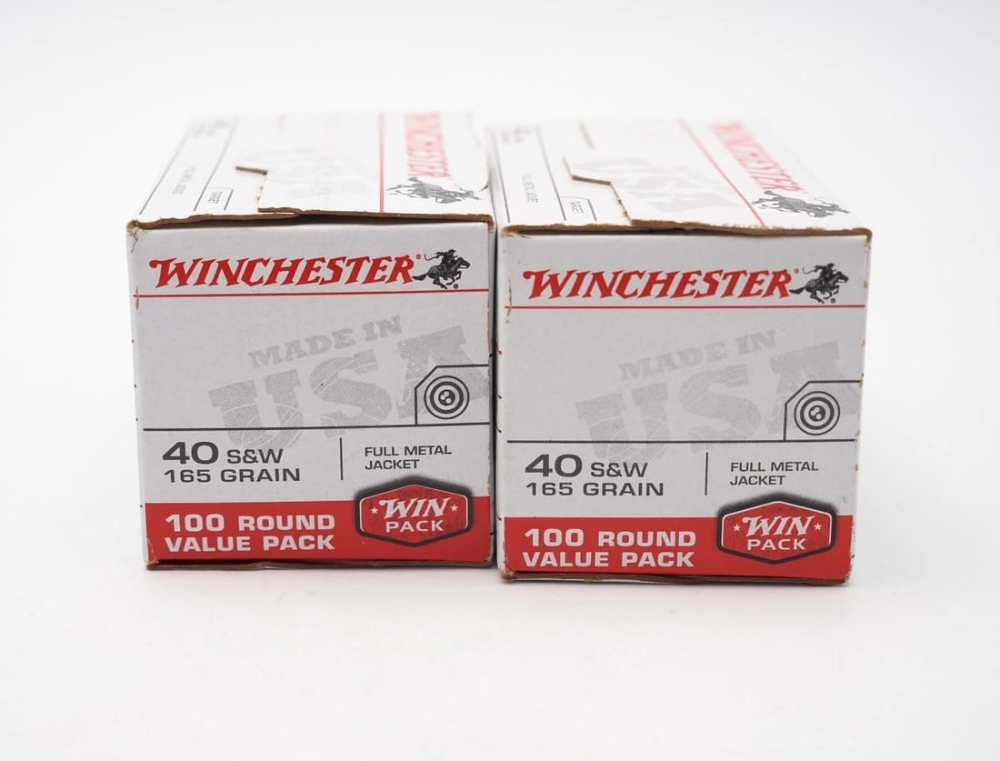 (2) 100 Round Boxes of Winchester .40 S&W Cartridges - 2