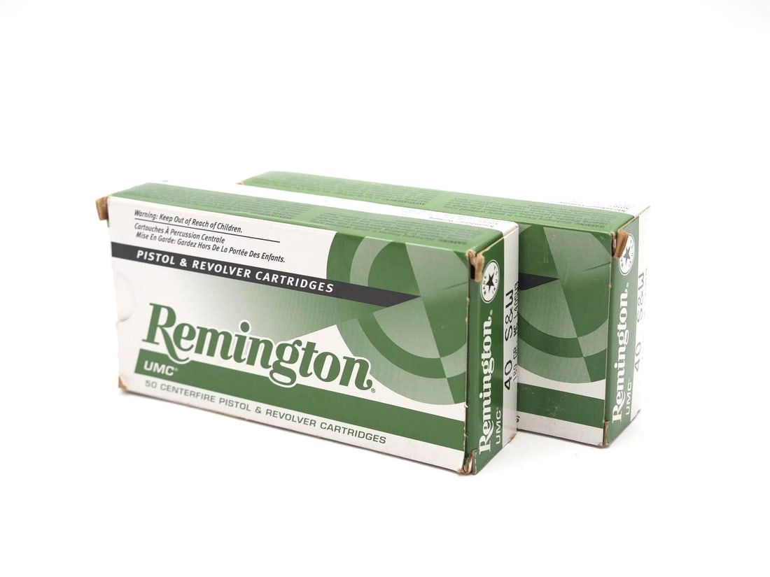 (2) Boxes of Remington .40 S&W Cartridges: (2) Boxes of Remington .40 S&W Cartridges