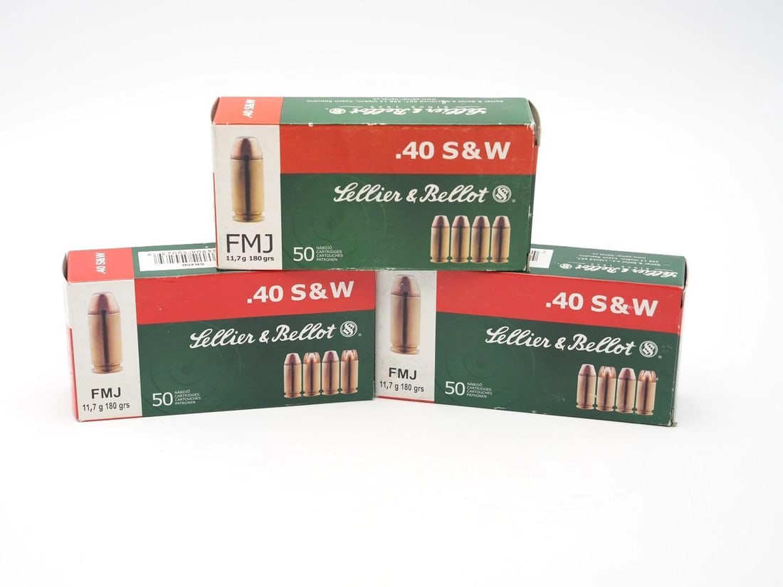 (3) Boxes of Sellier & Bellot .40 S&W Cartridges: (3) Boxes of Sellier & Bellot .40 S&W Cartridges