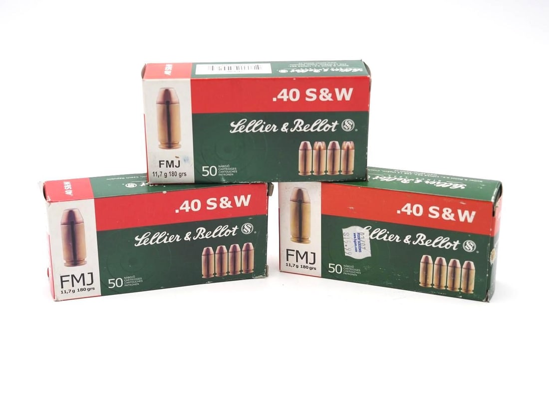 (3) Boxes of Sellier & Bellot .40 S&W Cartridges: (3) Boxes of Sellier & Bellot .40 S&W Cartridges