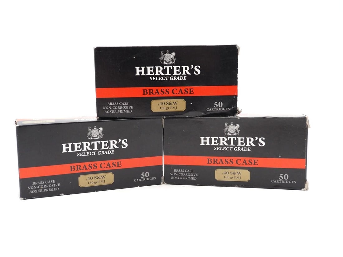 (3) Boxes of Herters .40 S&W Cartridges: made by Sellier & Bellot