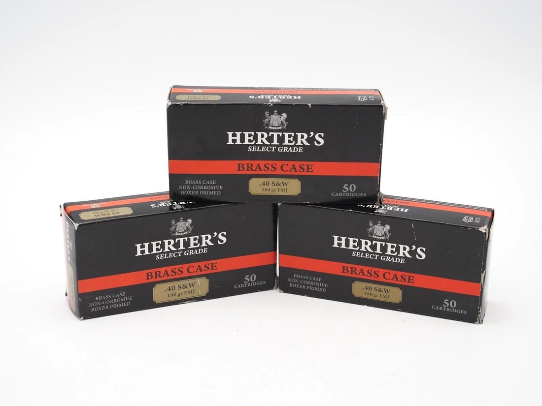 (3) Boxes of Herters .40 S&W Cartridges: made by Sellier & Bellot