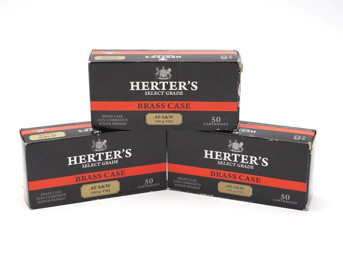 (3) Boxes of Herters .40 S&W Cartridges: made by Sellier & Bellot