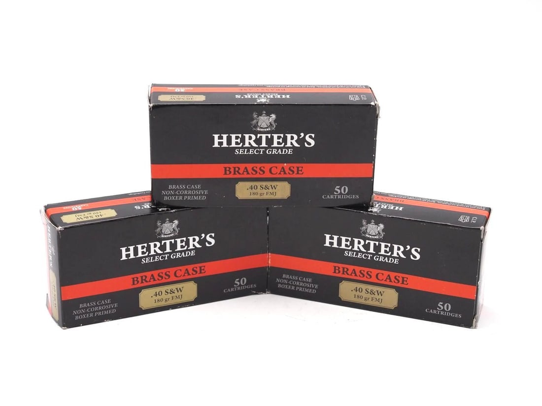 (3) Boxes of Herters .40 S&W Cartridges: made by Sellier & Bellot