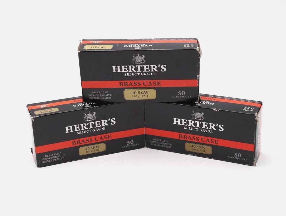 (3) Boxes of Herters .40 S&W Cartridges: made by Sellier & Bellot