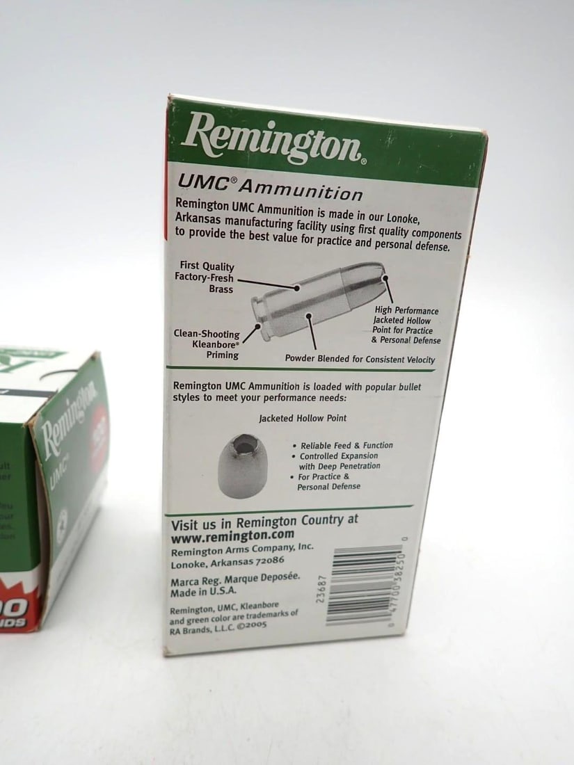 (2) 100 Round Boxes of Remington .40 S&W JHP Cartridges - 2