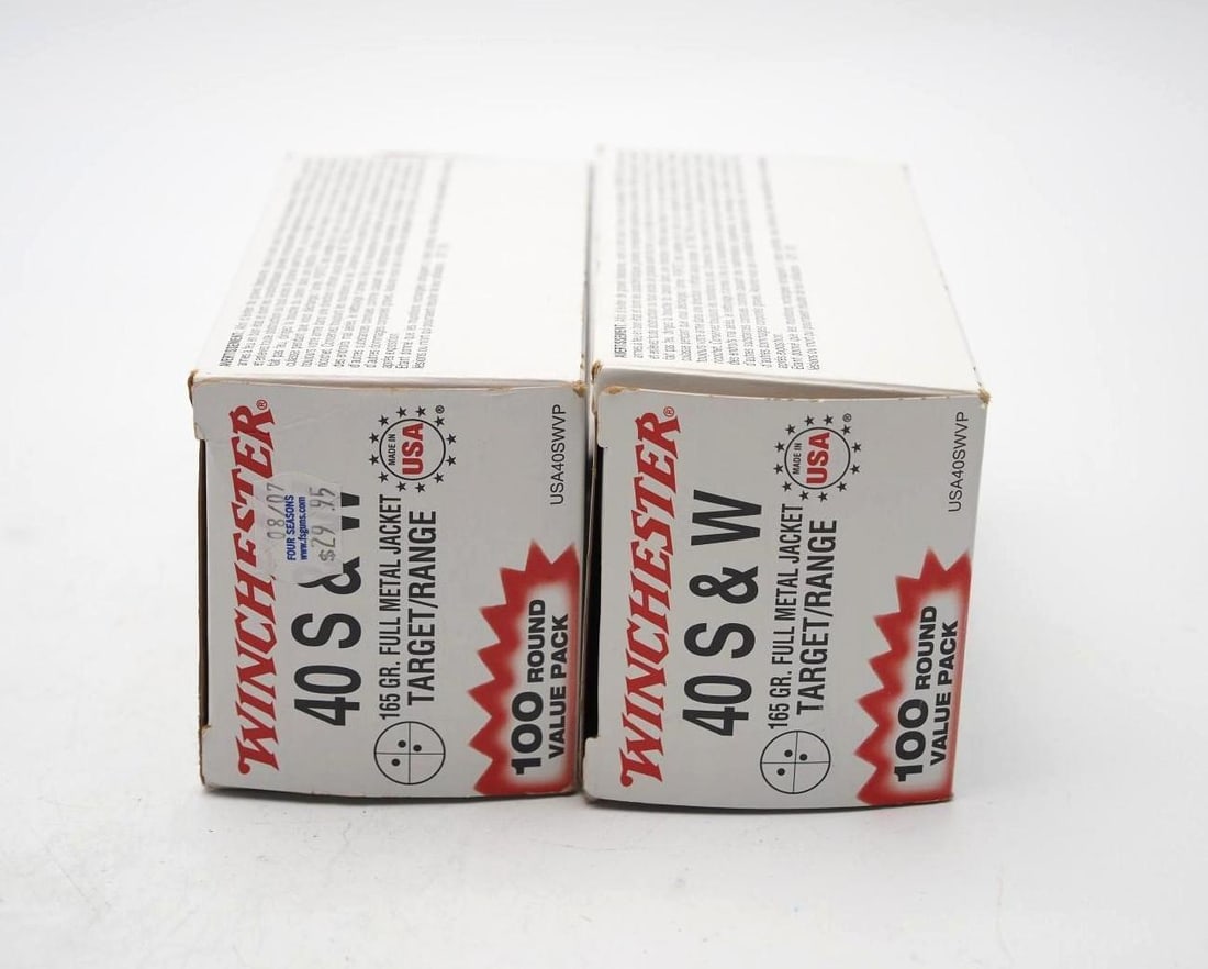 (2) 100 Round Boxes of Winchester .40 S&W Cartridges - 4