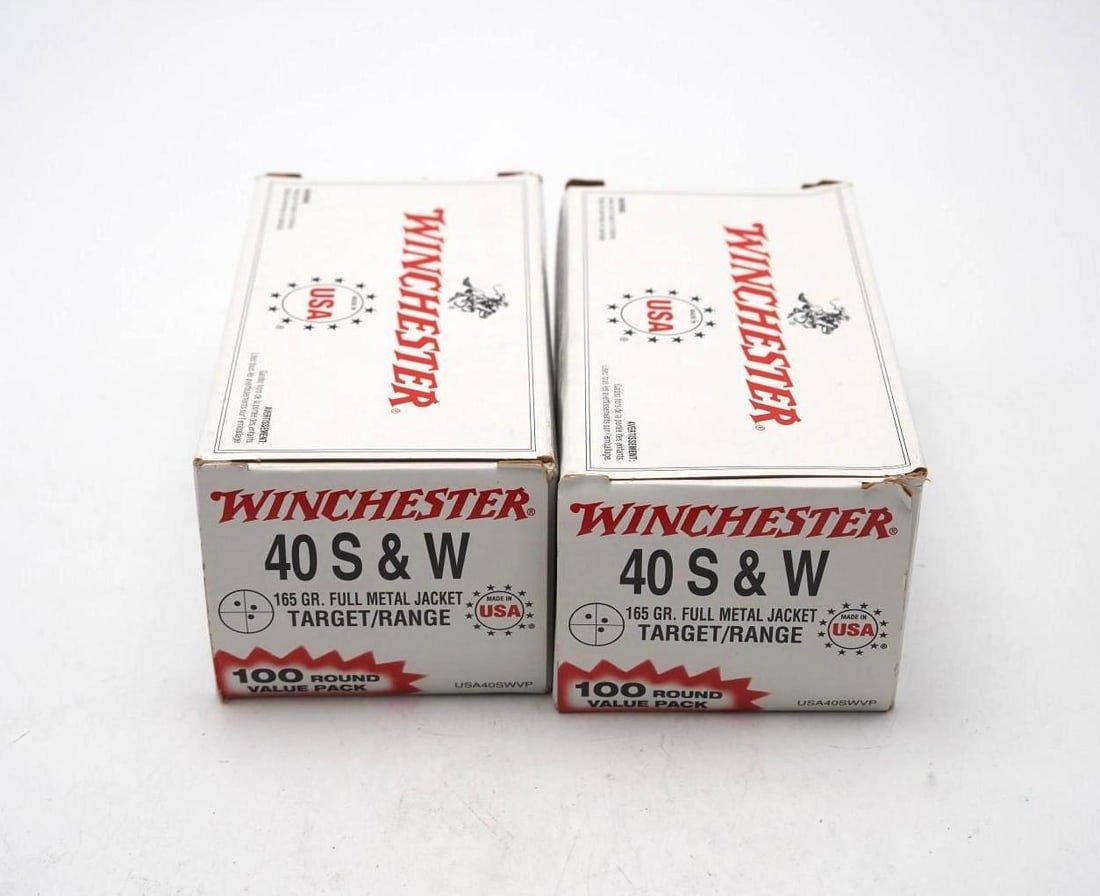 (2) 100 Round Boxes of Winchester .40 S&W Cartridges - 3