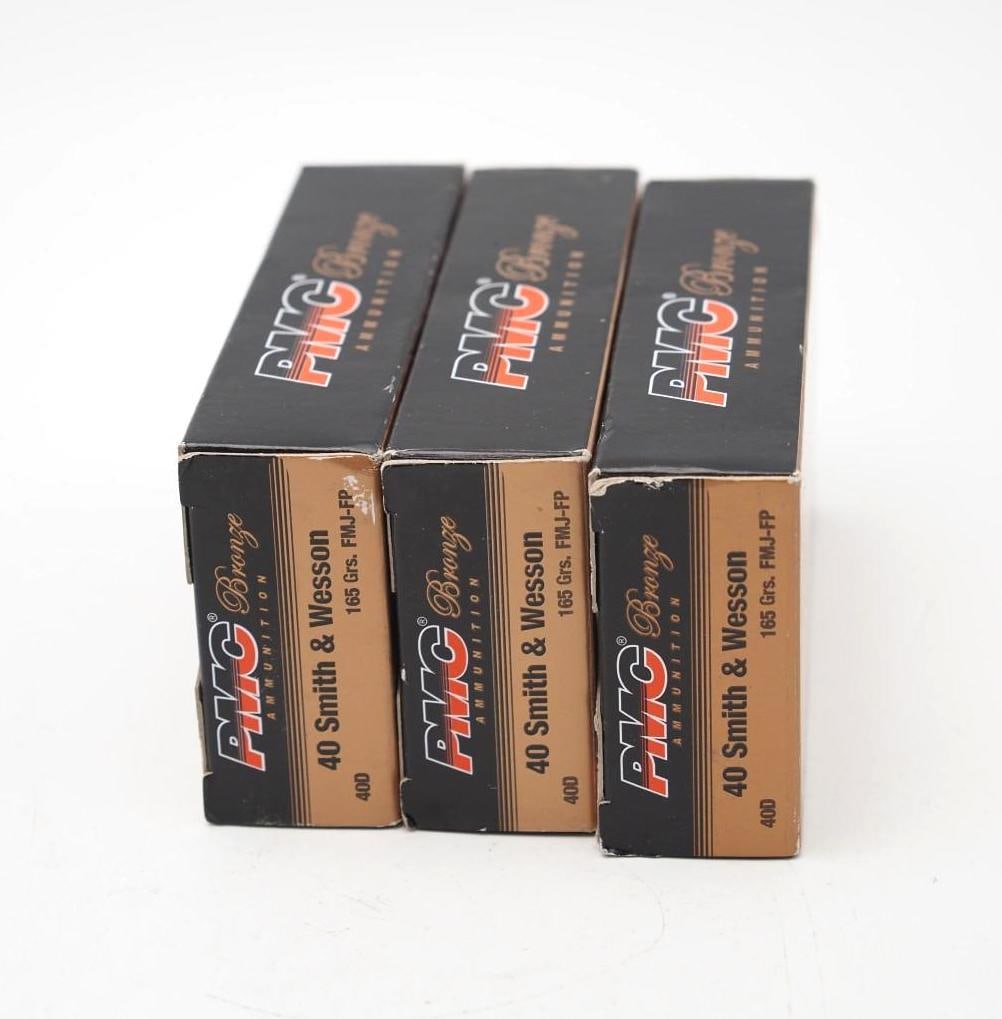 (3) Boxes of PMC Bronze .40 S&W Cartridges - 3