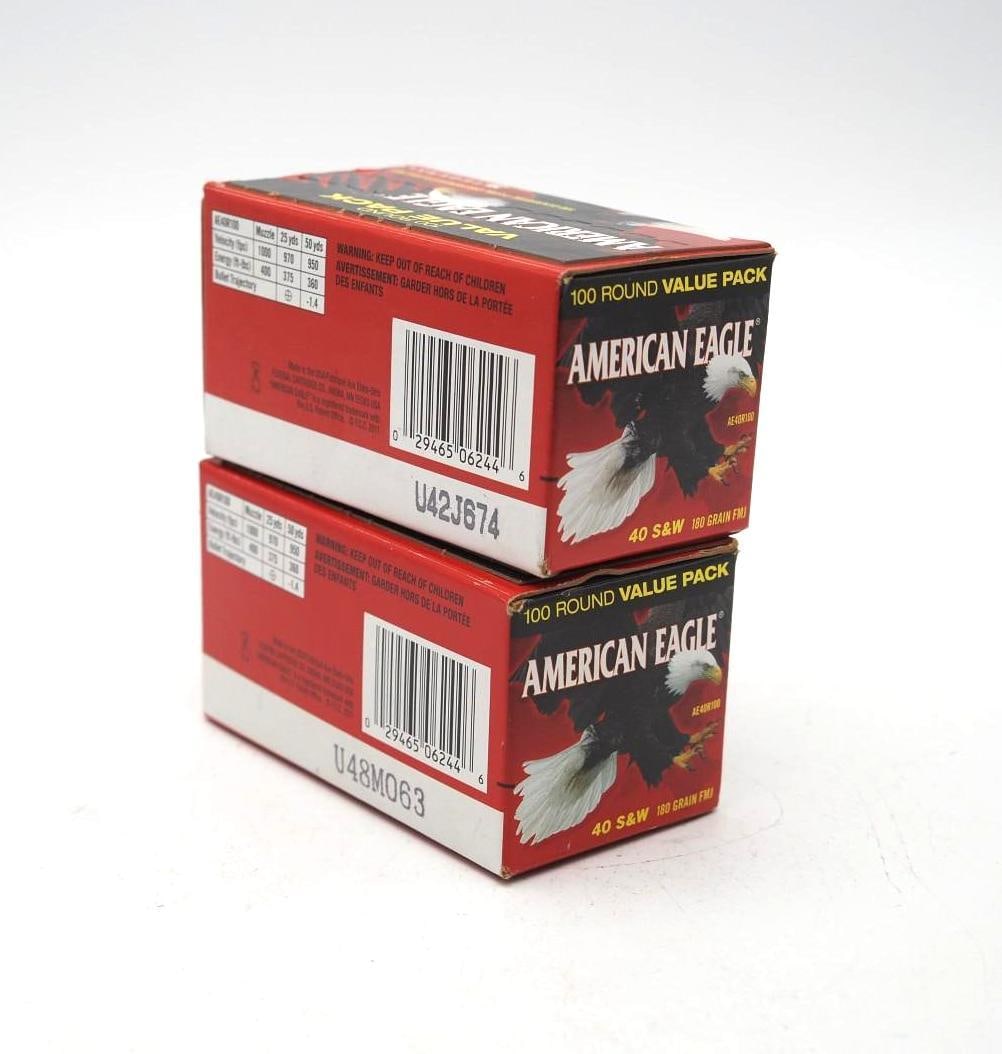 (2) 100 Round Boxes of American Eagle .40 S&W Cartridges - 2