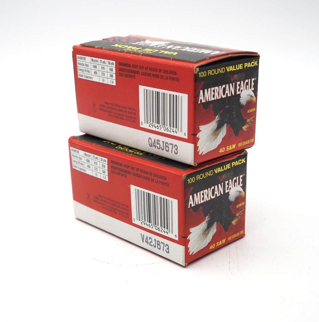 (2) 100 Round Boxes of American Eagle .40 S&W Cartridges - 2