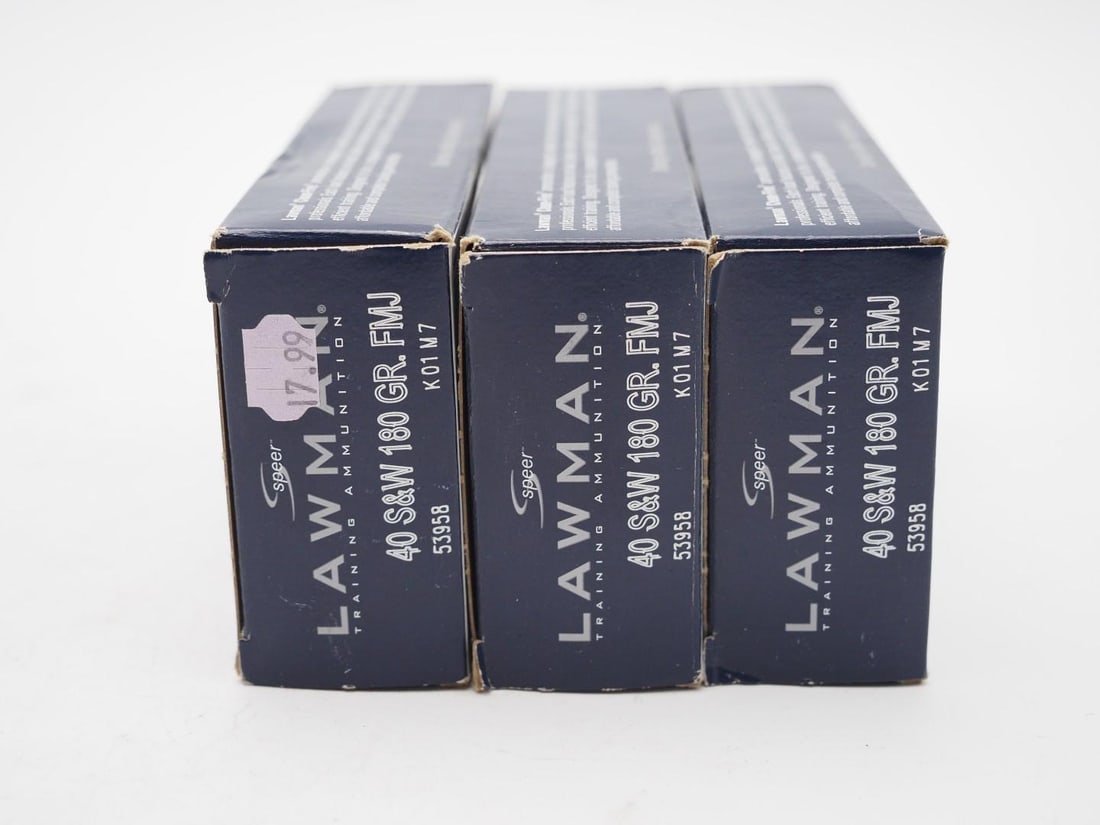 (3) Boxes of Speer Lawman .40 S&W Cartridges - 3
