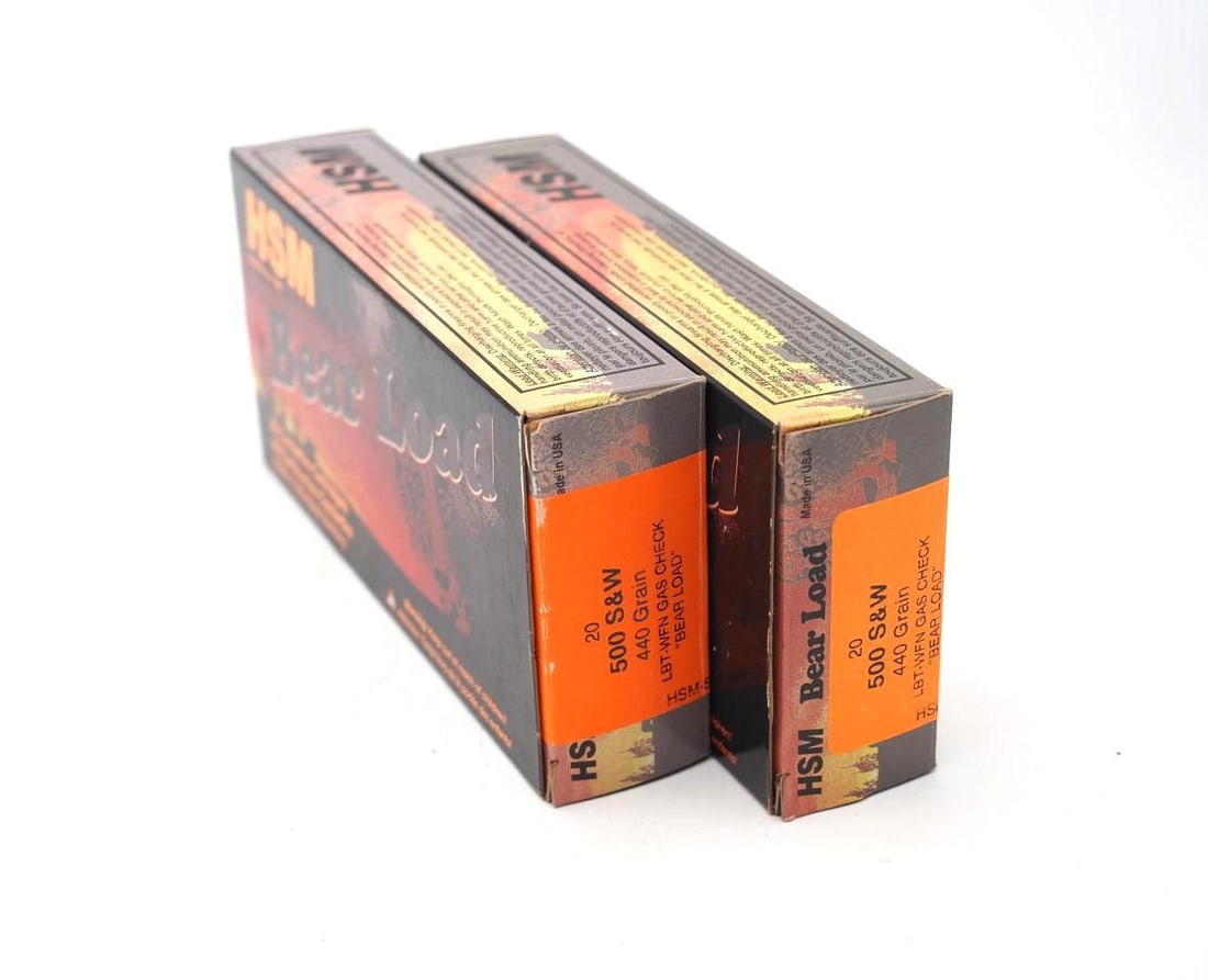 (2) Boxes of HSM Bear Load .500 S&W Cartridges - 2