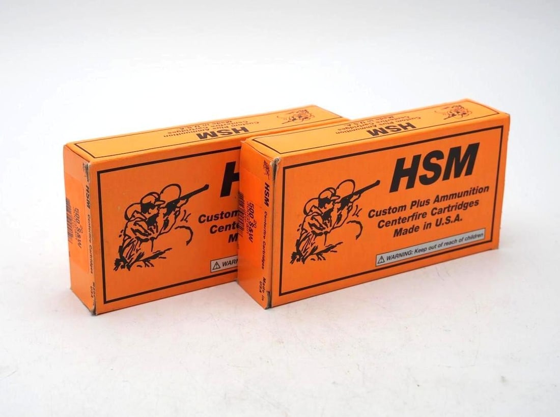 (2) Boxes of HSM JHP .500 S&W Cartridges: (2) Boxes of HSM JHP .500 S&W Cartridges