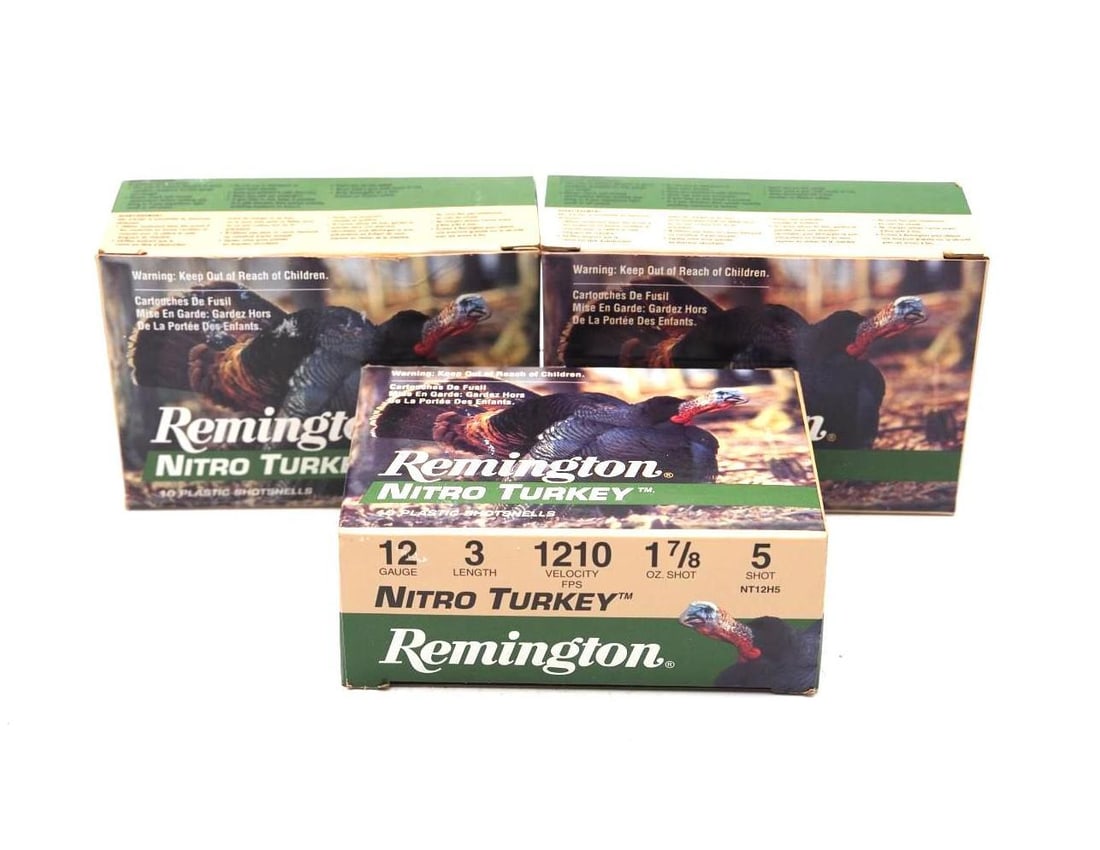 (3) Boxes of Remington Nitro Turkey 12 Ga. Shotgun Shells (1 of 2)