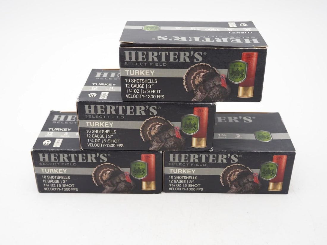 (4) Boxes of Herters Select Field 12 Ga. Turkey Shotgun Shells - 2
