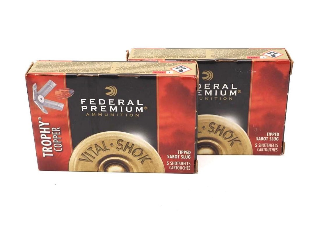 (2) Boxes of Federal Trophy Copper 12 Ga. Sabot Slugs: (2) Boxes of Federal Trophy Copper 12 Ga. Sabot Slugs
