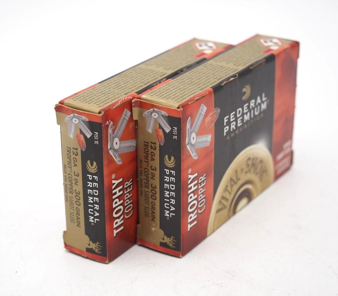 (2) Boxes of Federal Trophy Copper 12 Ga. Sabot Slugs - 3