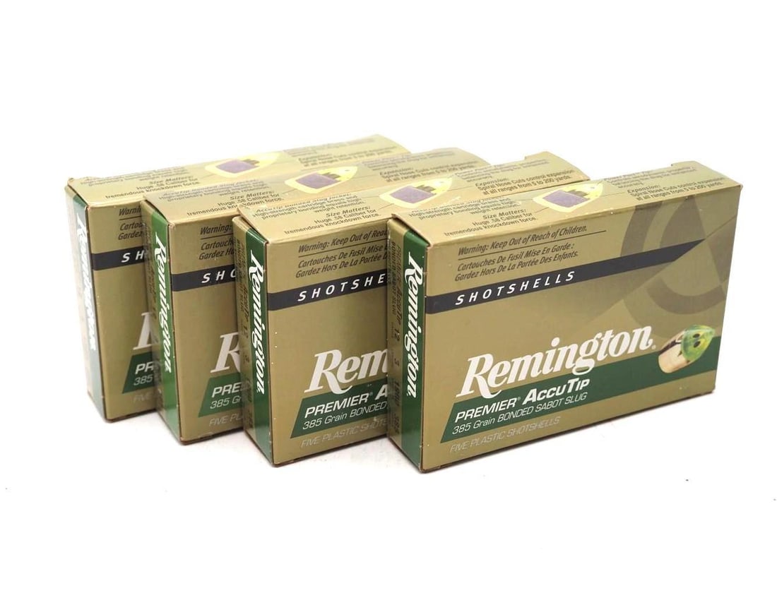 (4) Boxes of Remington Premier Accutip 12 Ga. Sabot Slugs: (4) Boxes of Remington Premier Accutip 12 Ga. Sabot Slugs