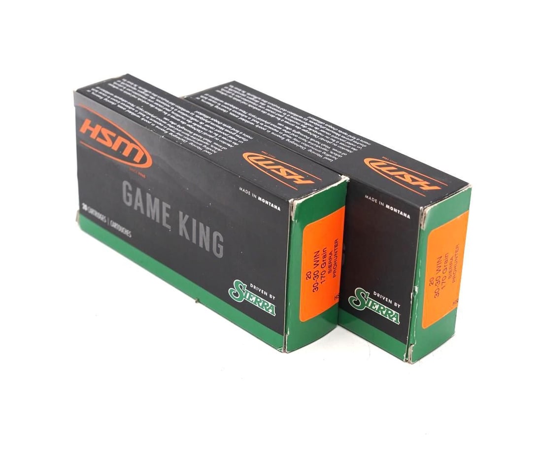 (2) Boxes of HSM Game King .30-30 Cartridges (1 of 2)