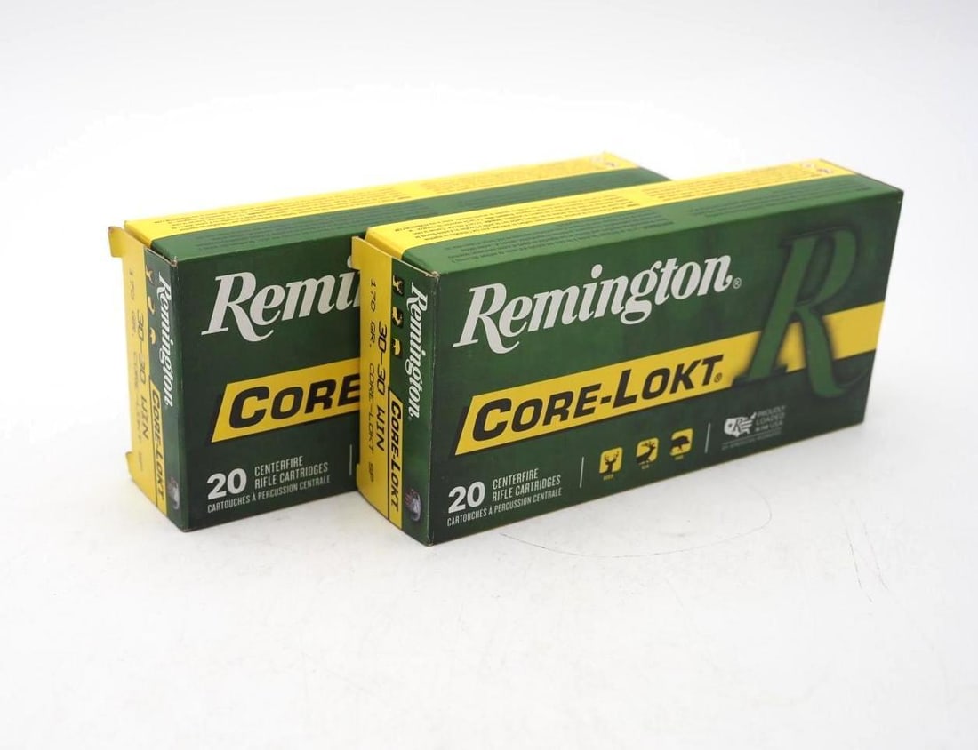 (2) Boxes of Remington .30-30 Cartridges: (2) Boxes of Remington .30-30 Cartridges