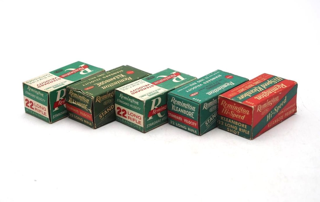 (5) Vintage Remington .22 Cartridge Boxes & Cartridges - 2