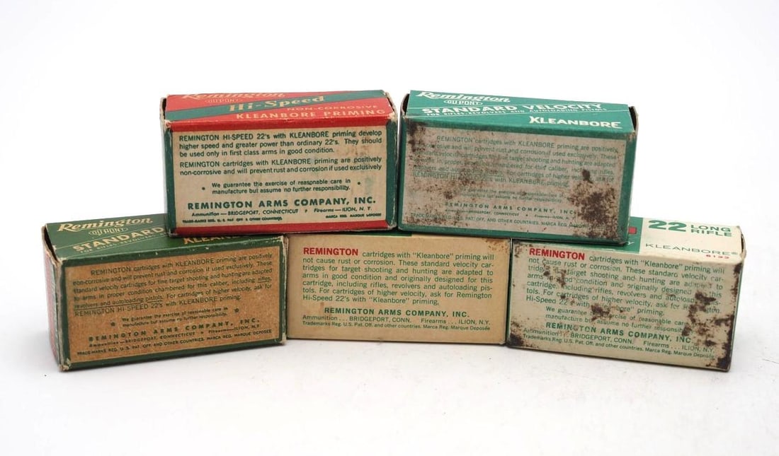 (5) Vintage Remington .22 Cartridge Boxes & Cartridges - 3
