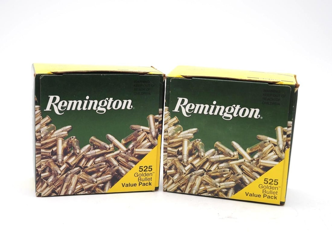 (2) 525 Round Boxes of Remington Golden Bullet .22 LR Cartridges: (2) 525 Round Boxes of Remington Golden Bullet .22 LR Cartridges