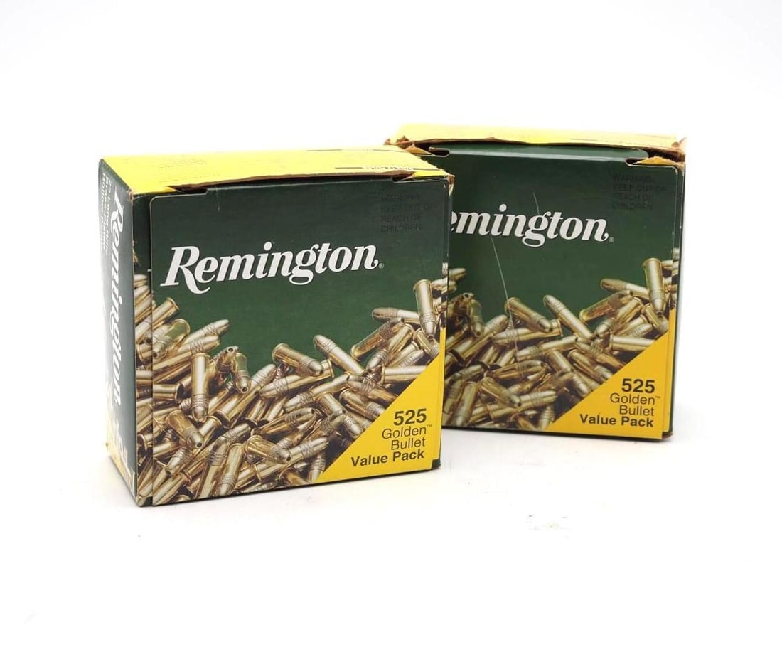 (2) 525 Round Boxes of Remington Golden Bullet .22 LR Cartridges: (2) 525 Round Boxes of Remington Golden Bullet .22 LR Cartridges