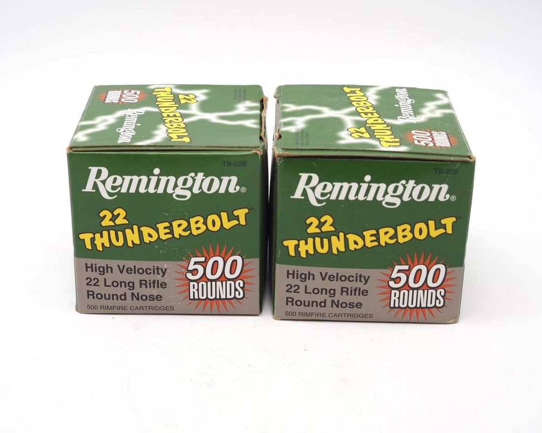 (2) 500 Round Boxes of Remington Thunderbolt .22 LR Cartridges - 2