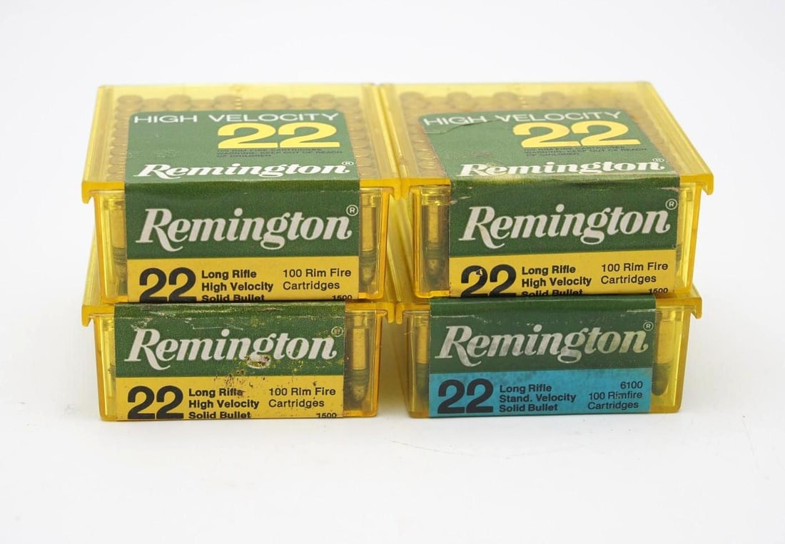 (4) Boxes of 100 Remington .22 LR Cartridges: (4) Boxes of 100 Remington .22 LR Cartridges