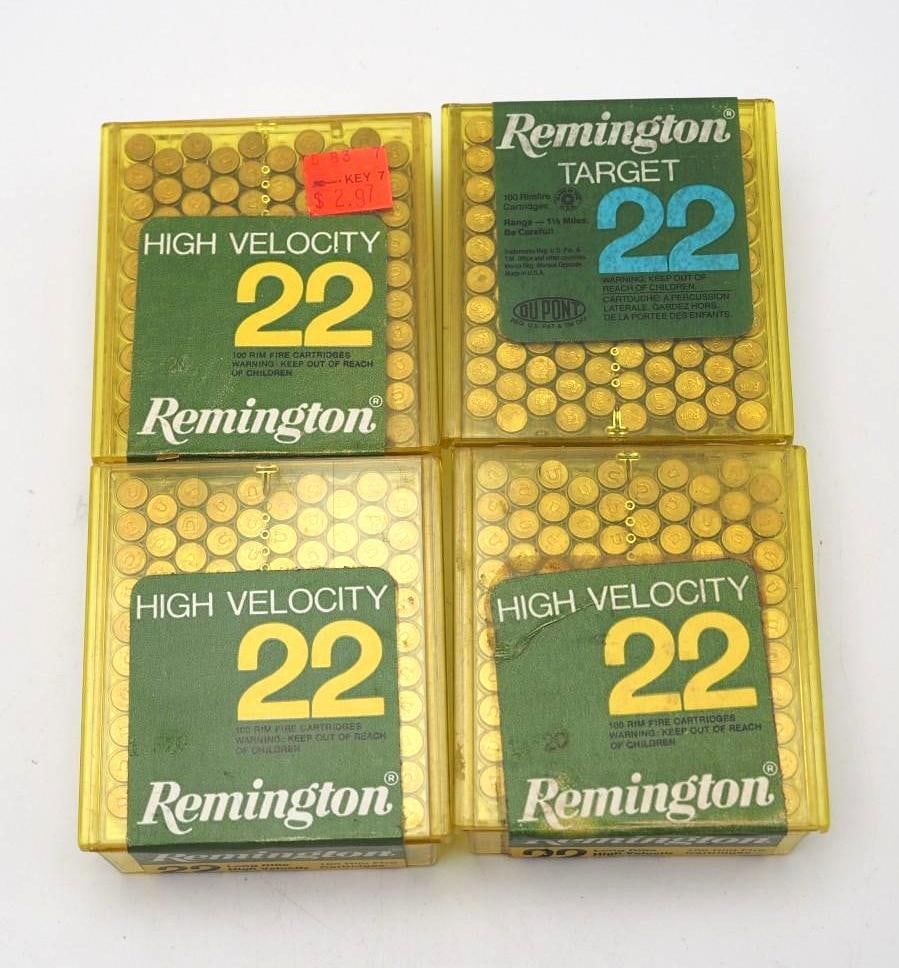 (4) Boxes of 100 Remington .22 LR Cartridges - 3