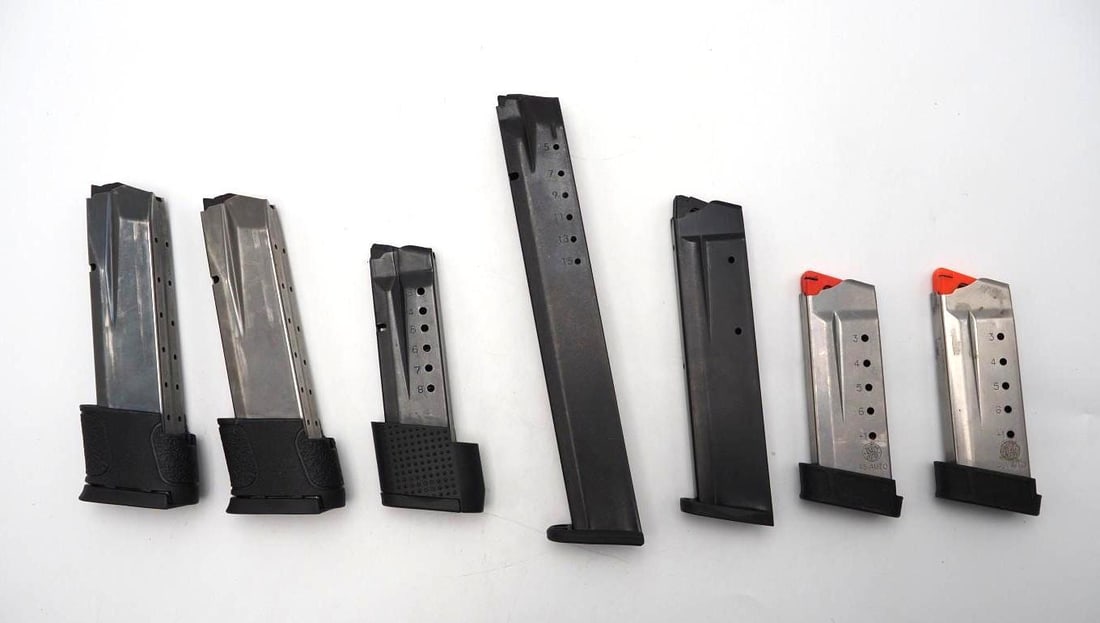 (12) Smith & Wesson & ProMag Pistol Magazines: .45 ACP, .40 S&W, 9mm, restrictions