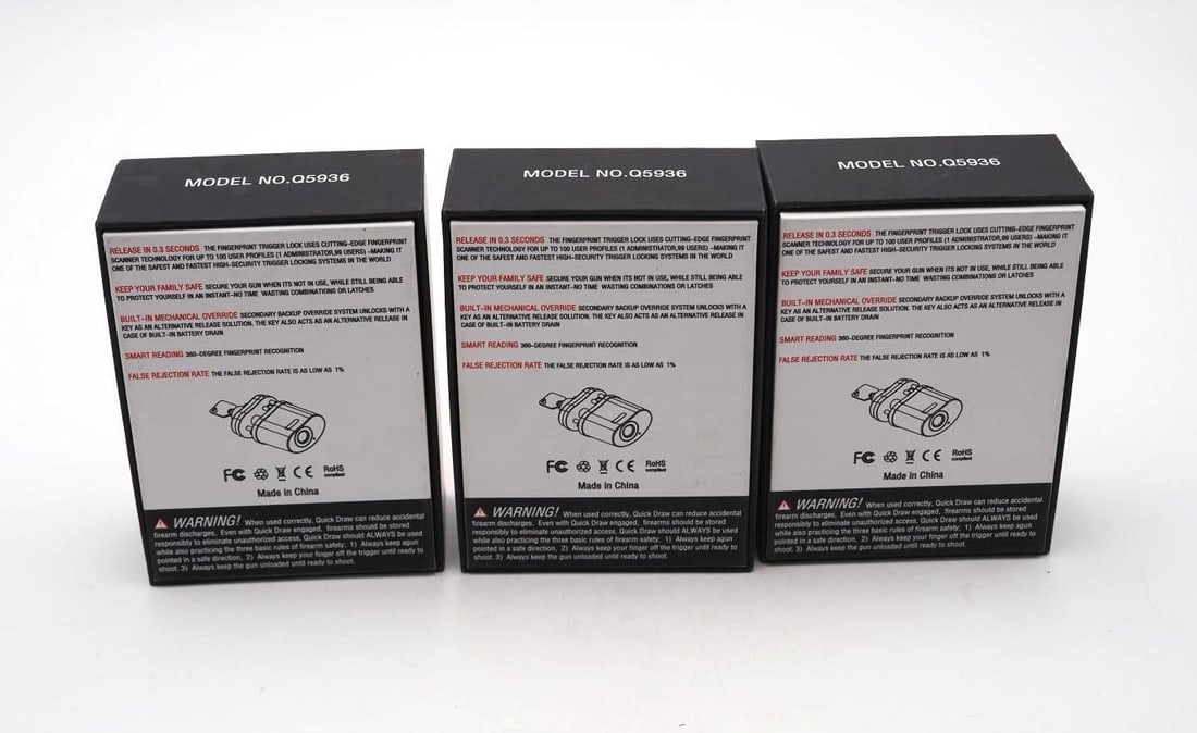 (3) Tactical Traps Quick Draw Fingerprint Trigger Locks - 3