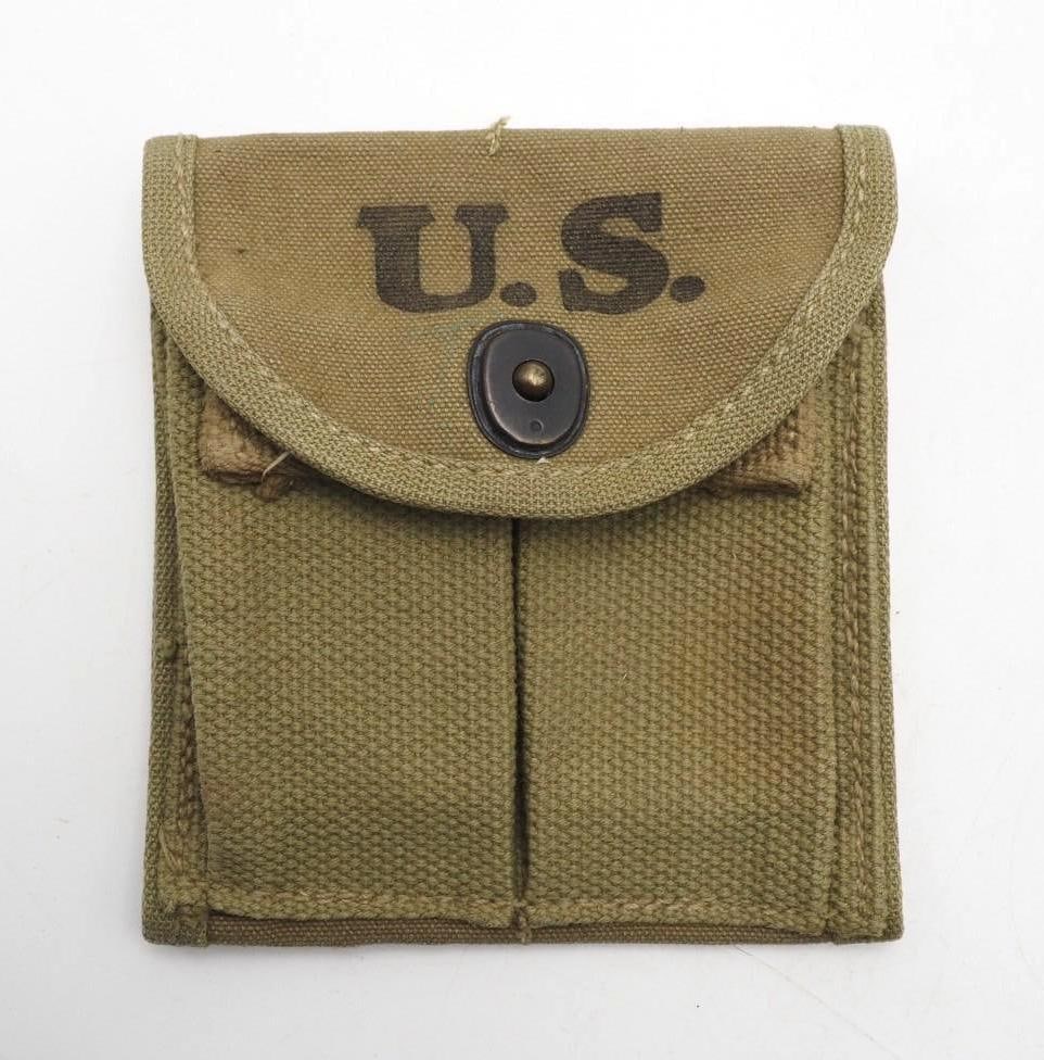 Vintage U.S. M-1 Carbine Magazine Pouch: marked "Airtress Midland / 1943"