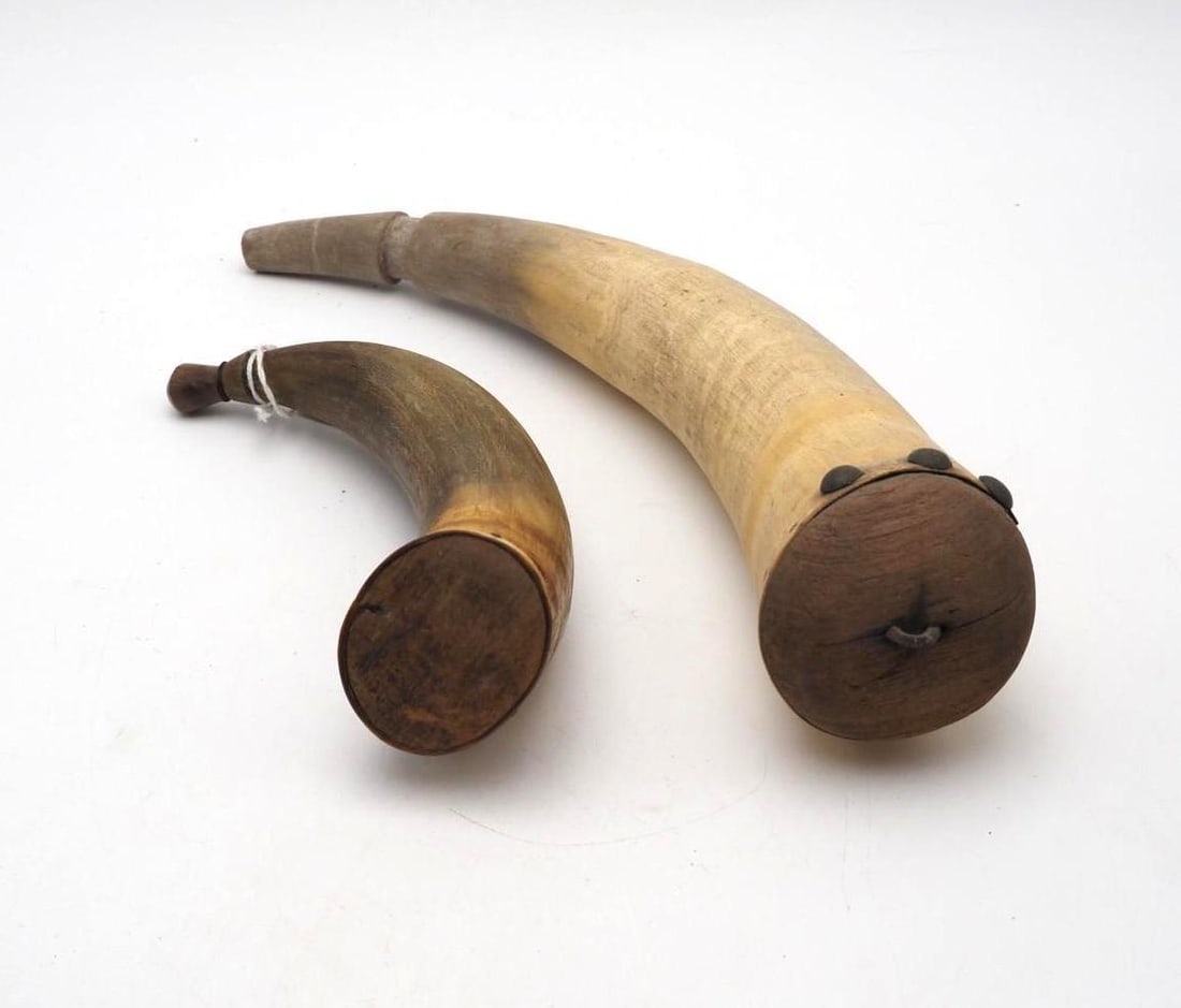 (2) Antique Powder Horns - 3