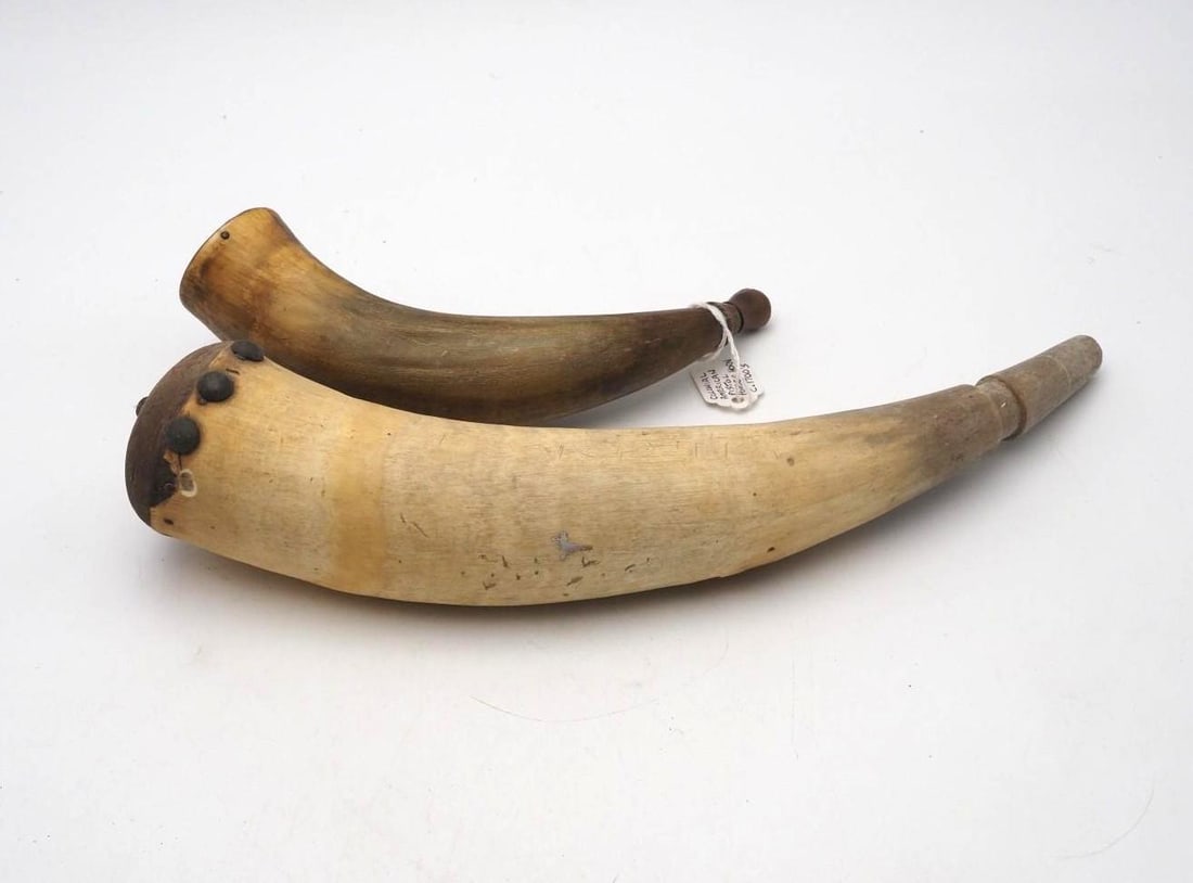 (2) Antique Powder Horns - 4