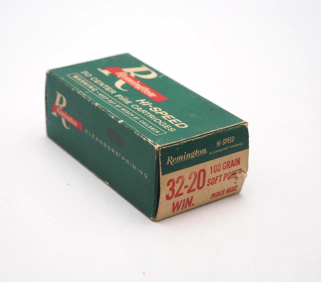 Vintage Box of Remington .32-20 Cartridges: Vintage Box of Remington .32-20 Cartridges