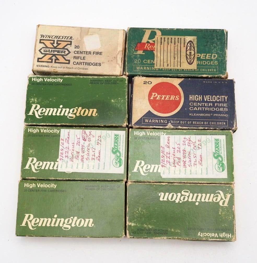 (124) .222 Remington Cartridges: some hand loads