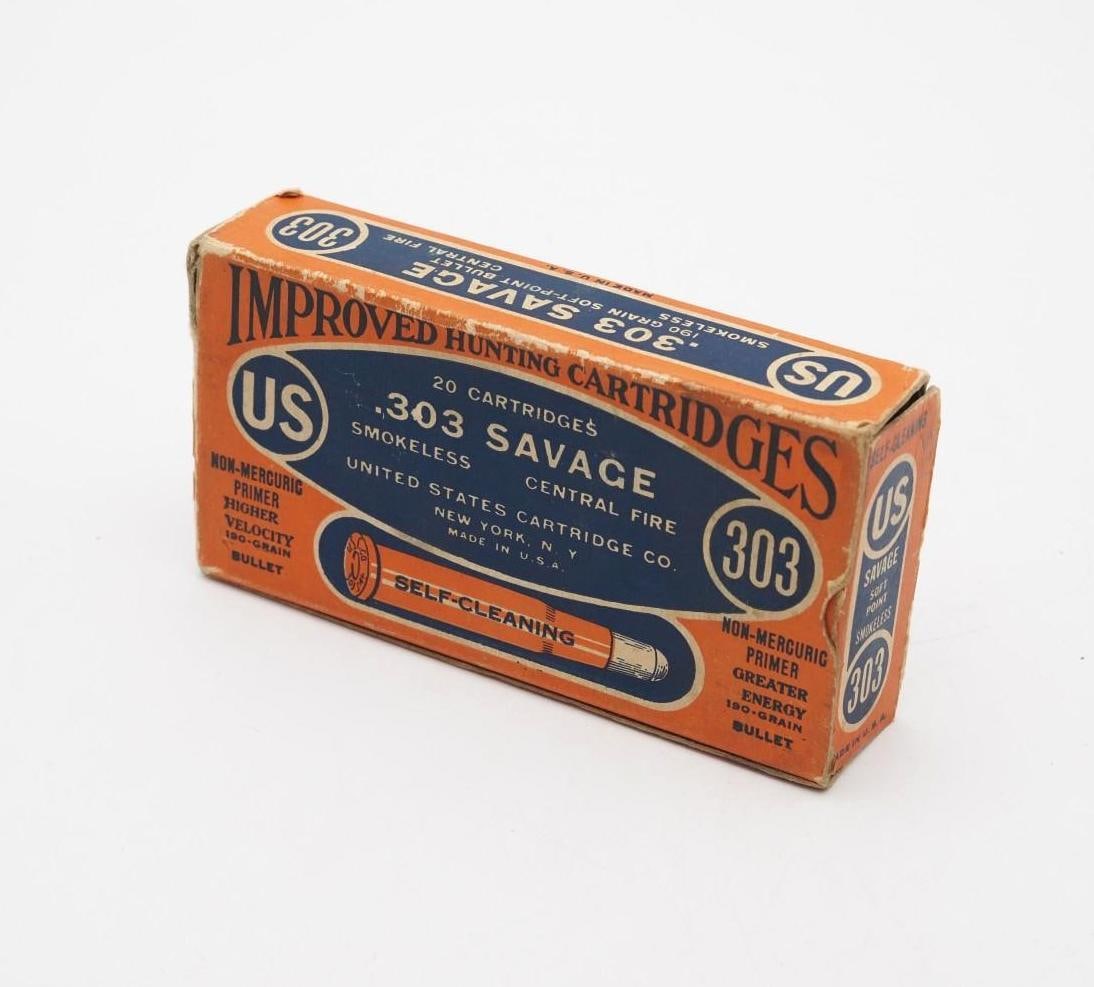 Vintage Box of U.S. Cartridge Co. .303 Savage Cartridges - 2