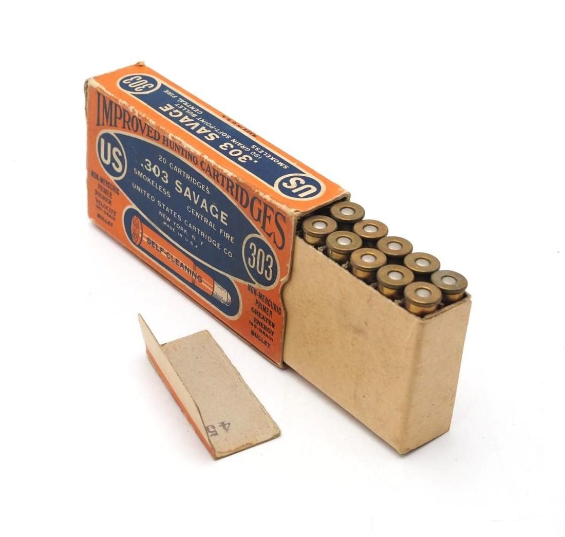 Vintage Box of U.S. Cartridge Co. .303 Savage Cartridges - 3