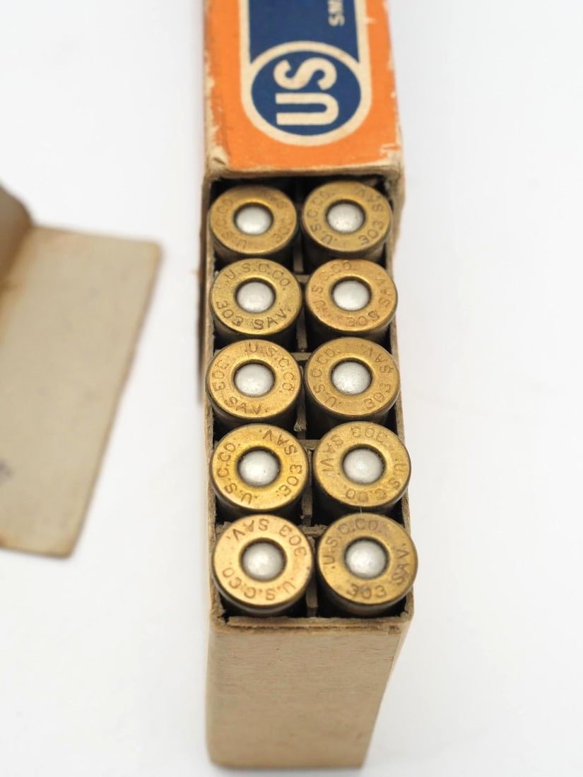 Vintage Box of U.S. Cartridge Co. .303 Savage Cartridges - 4