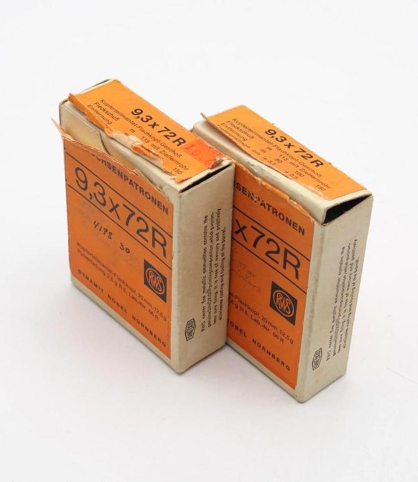 (16) Vintage RWS 9.3x72R Cartridges in Boxes - 2