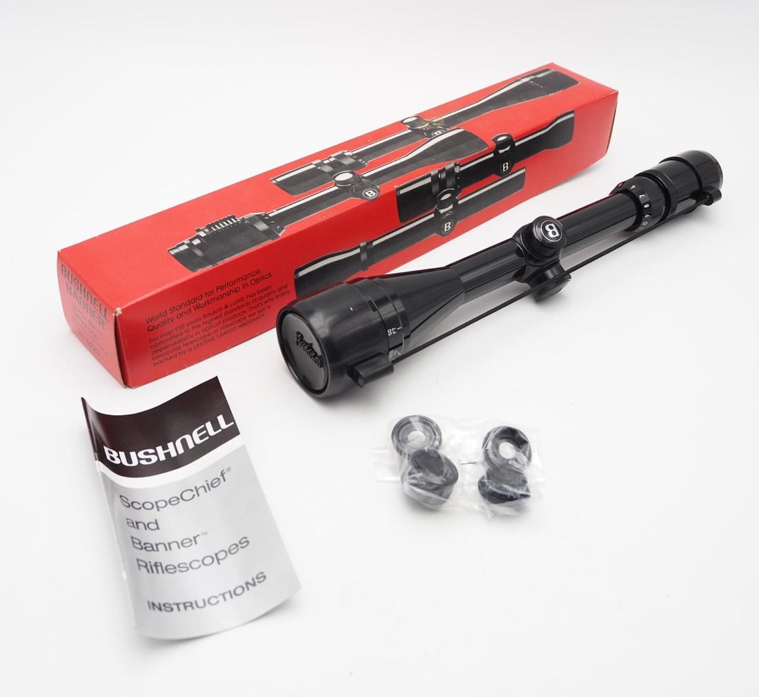 Bushnell 4-12x40 Rifle Scope: in the box, with bullet drop compensator