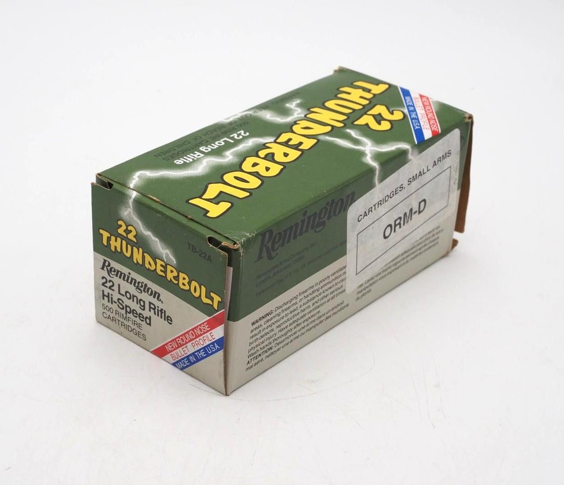 (500) Remington Thunderbolt .22 LR Cartridges: (500) Remington Thunderbolt .22 LR Cartridges