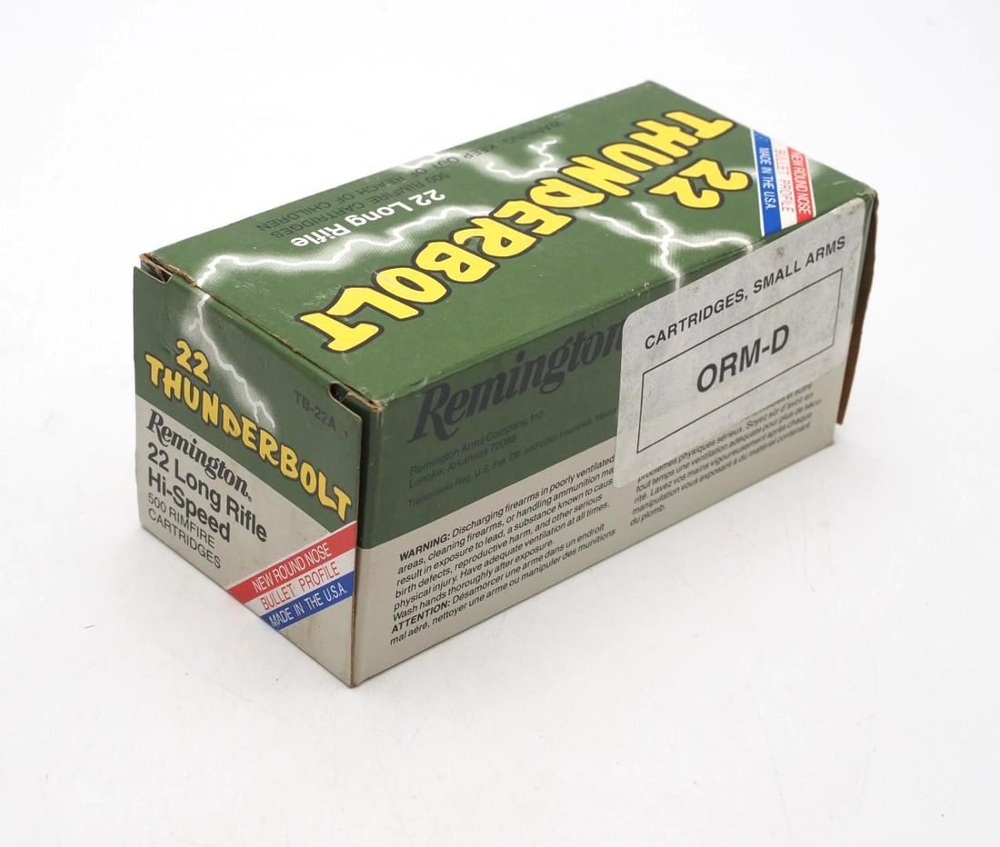(500) Remington Thunderbolt .22 LR Cartridges: (500) Remington Thunderbolt .22 LR Cartridges