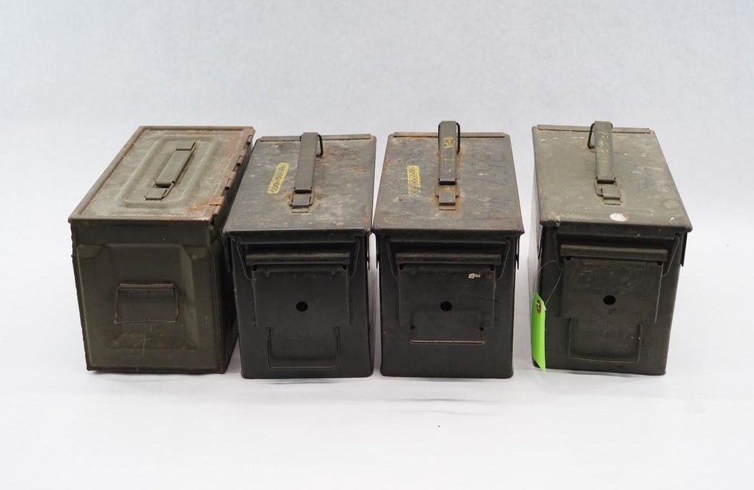 (4) Steel Ammo Cans: (4) Steel Ammo Cans