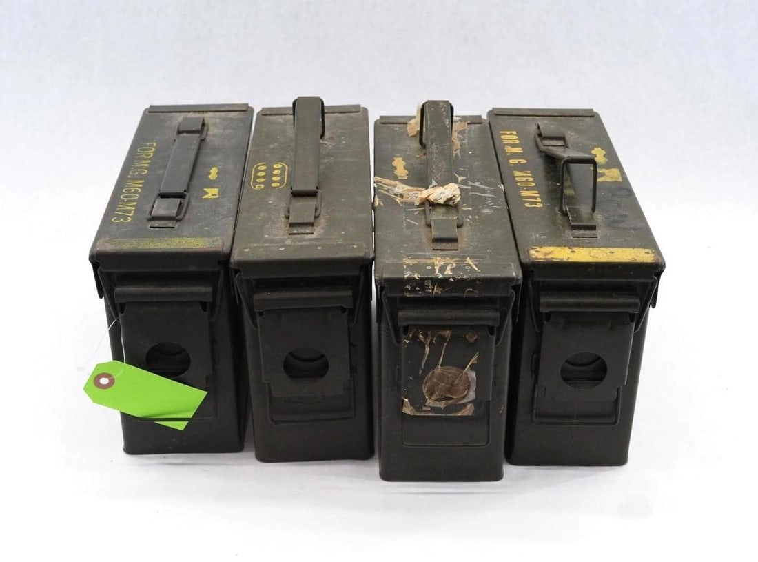 (4) Steel Ammo Cans: (4) Steel Ammo Cans