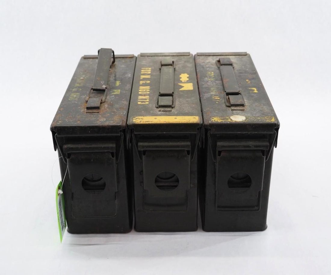 (3) Steel Ammo Cans: (3) Steel Ammo Cans