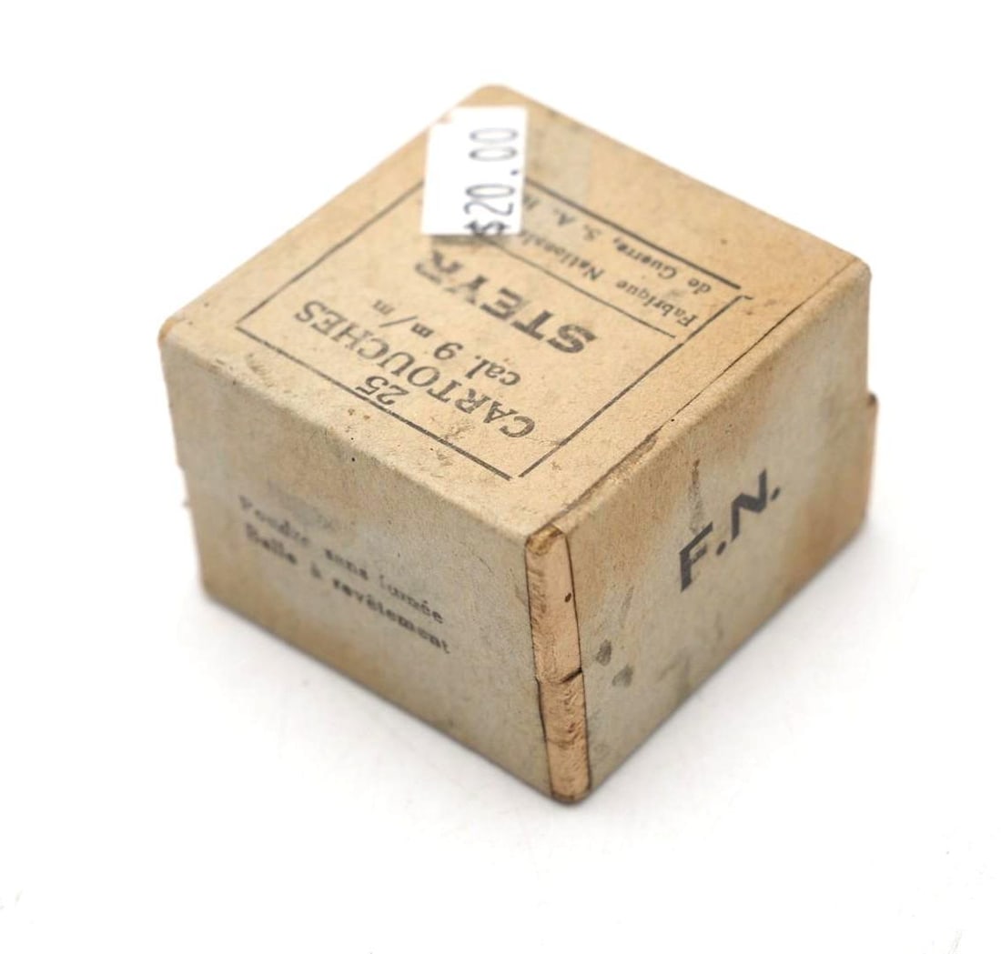 Vintage Box of FN 9mm Steyr Cartridges - 2